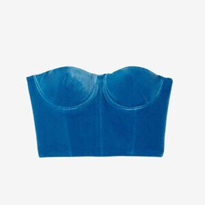 Alex Perry Strapless Bustier - Blue Velvet
